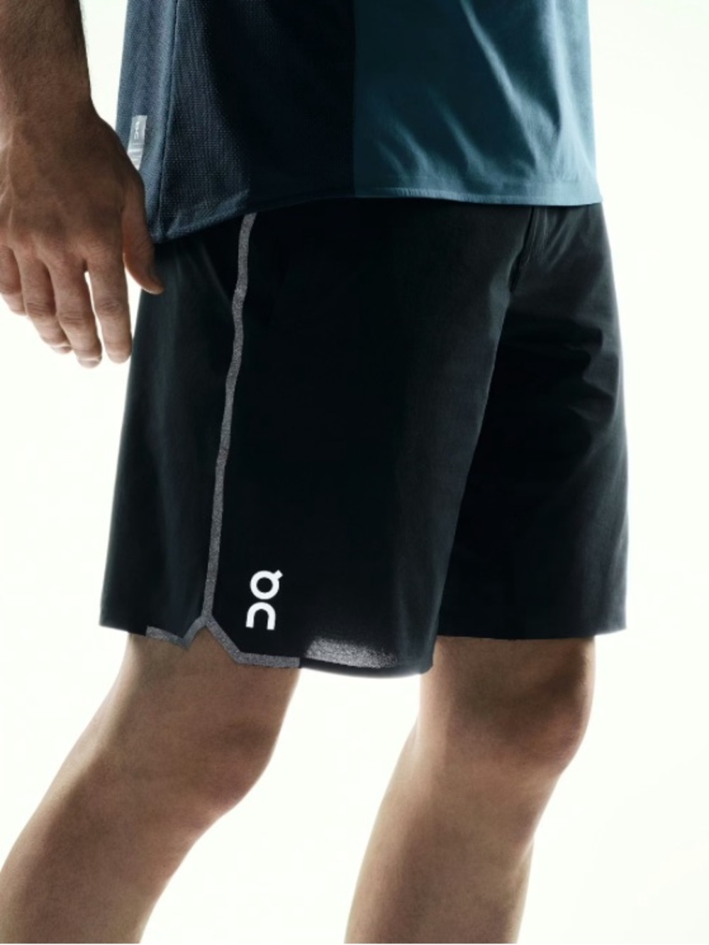 On Running Men's Black Athletic Shorts with Reflective Trim